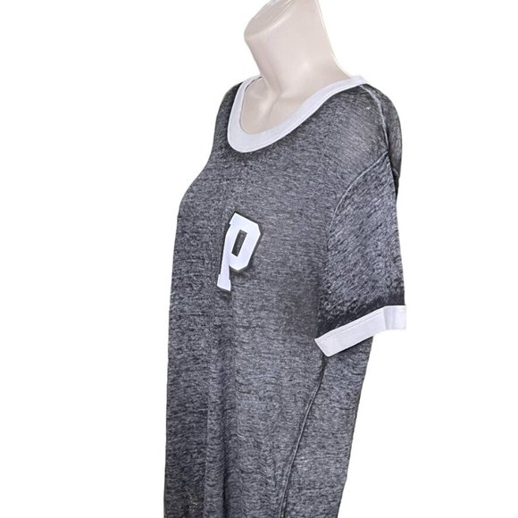 Victoria Secret Pink Gray Shirt Burnout Sheer Lightweight Blouse Size L u - Picture 4 of 8